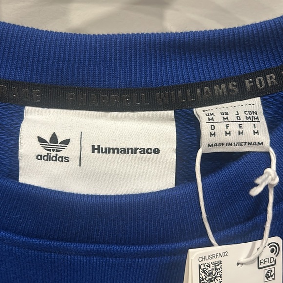Adidas x Pharrell Williams Human Race Basics Crew Blue Size M - Picture 3 of 4